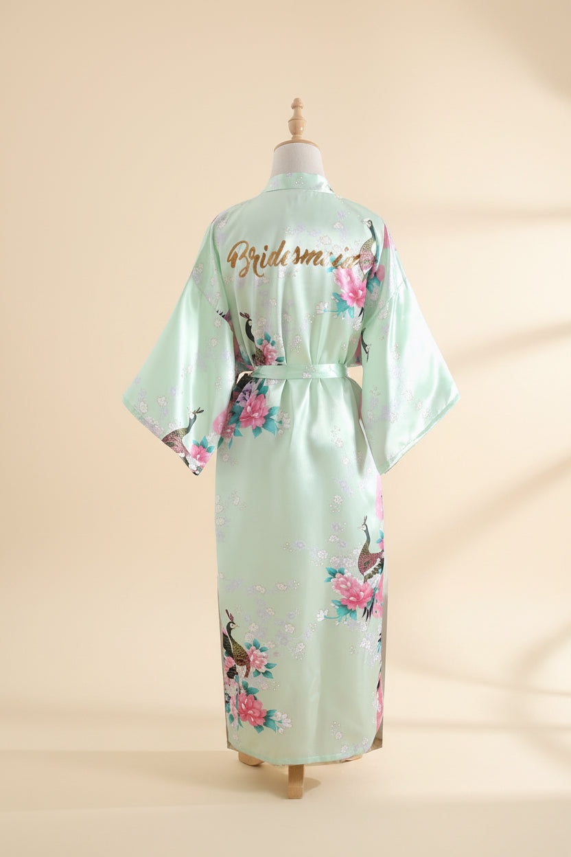 Bridesmaid Imitation Silk Dressing Gown Dressing Gown Bridal Nightgown