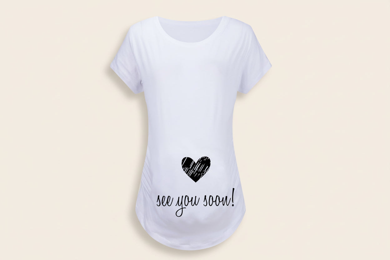 Women T-Shirts Slim Maternity Funny Letter Tops O-Neck Pregnancy Women