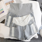 Wear Maternity Shorts, Mothers Wear Thin Denim Belly Lift Maternity Pants During Pregnancy