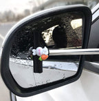 Car Rearview Mirror Wiper Retractable Portable Rainy Cleaning Supplies Rearview Mirror Water Remover Glass Rain Cleaning Tool