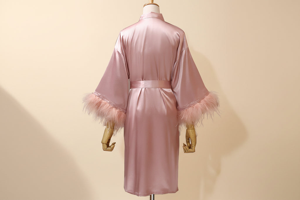 Feather Dressing Gown Wedding Party Costume