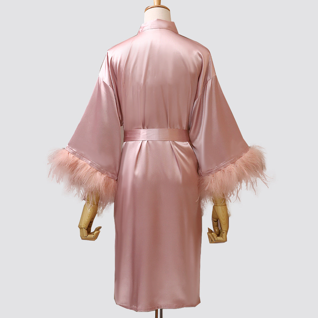 Feather Dressing Gown Wedding Party Costume