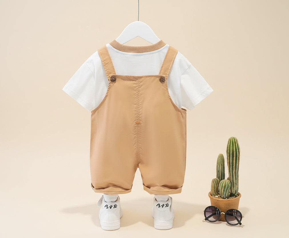 Children's Clothing Men And Women Baby Summer Cartoon Short-sleeved Overalls